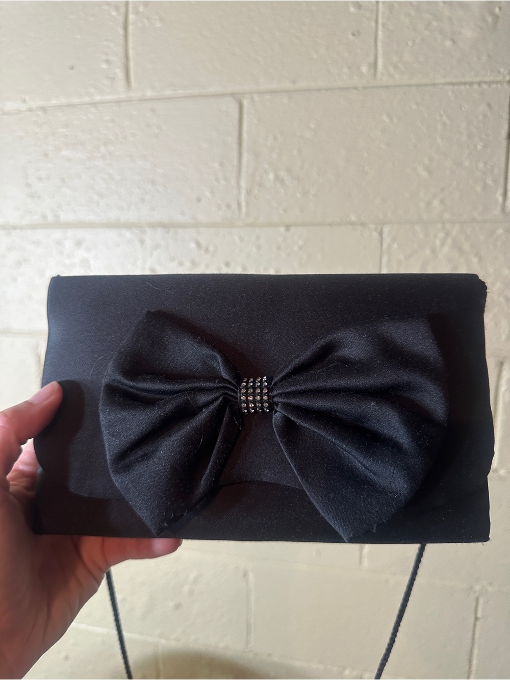 Elegant Black Bow Evening Clutch